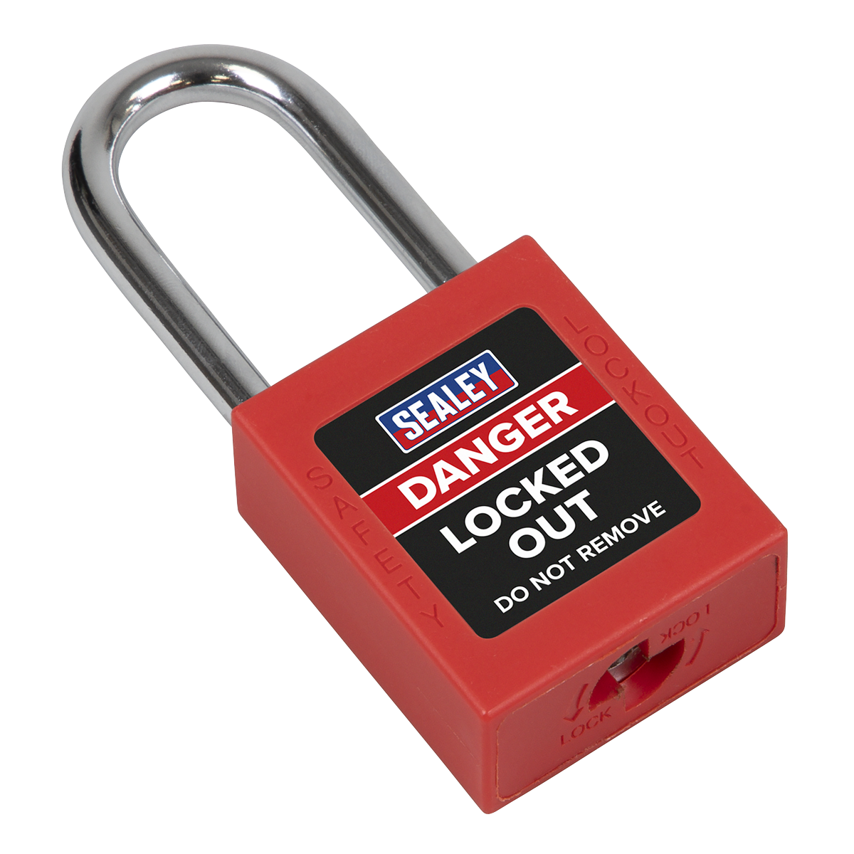 Sealey Safety Lockout Padlock Heavy Duty 6mm Steel Shackle With 2 Keys EV11