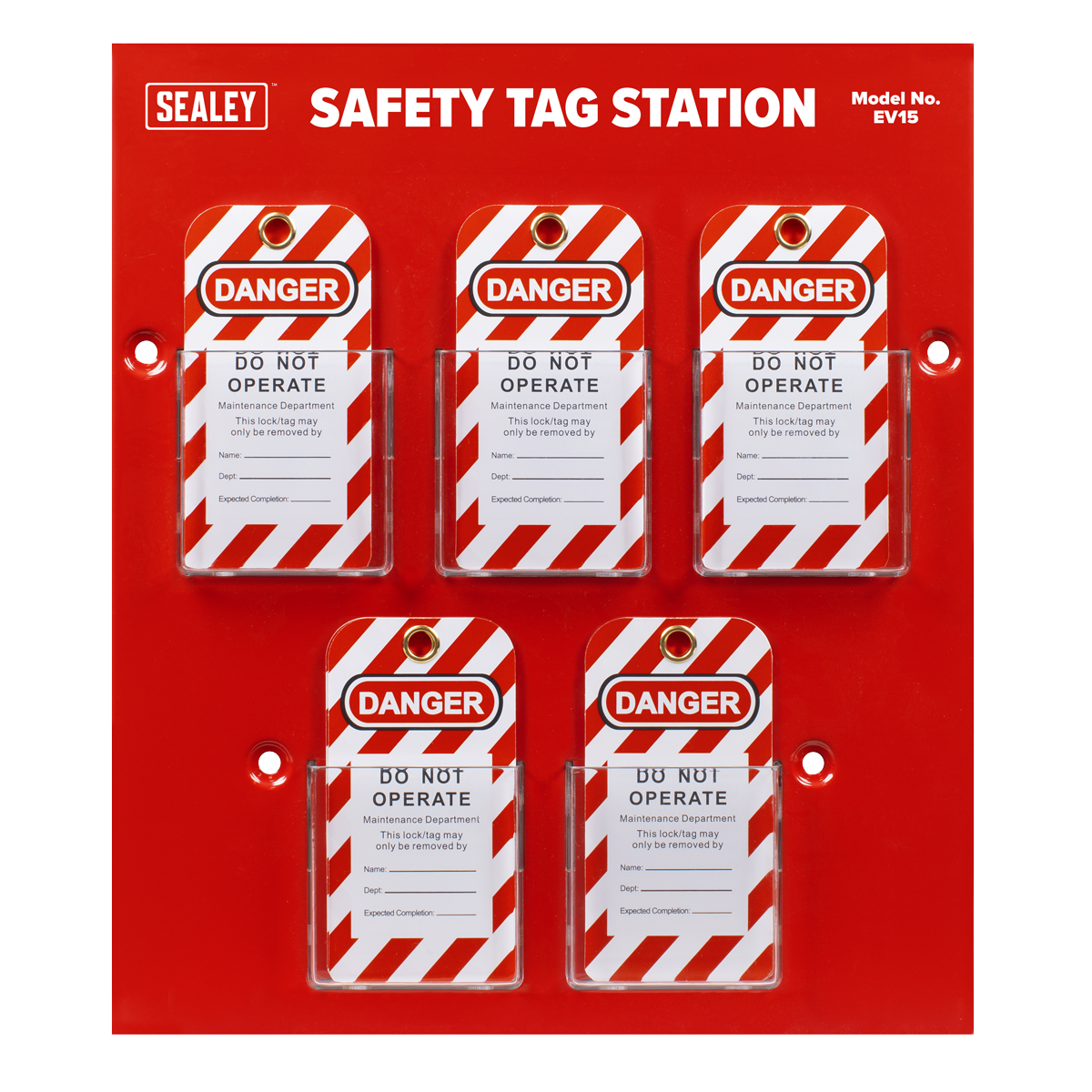 Sealey Safety Tag Station 86 x 15 x 90mm Wall Mountable High Grade Steel EV15