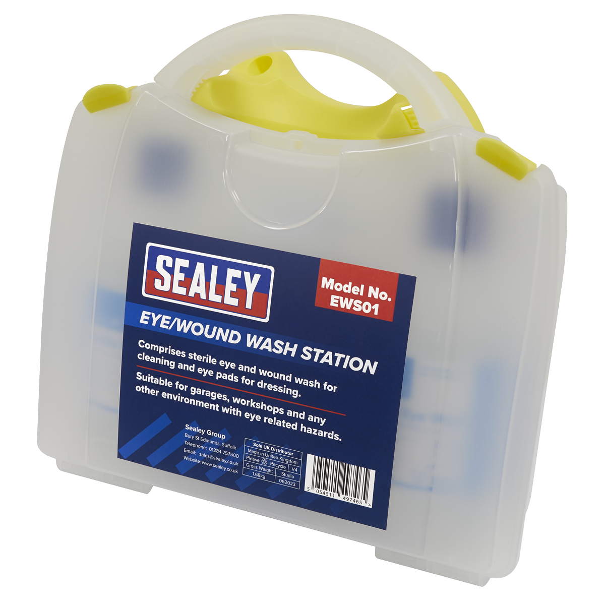 Sealey Eye Wound Wash Station Sterile Emergency Pack For Garages Workshops EWS01