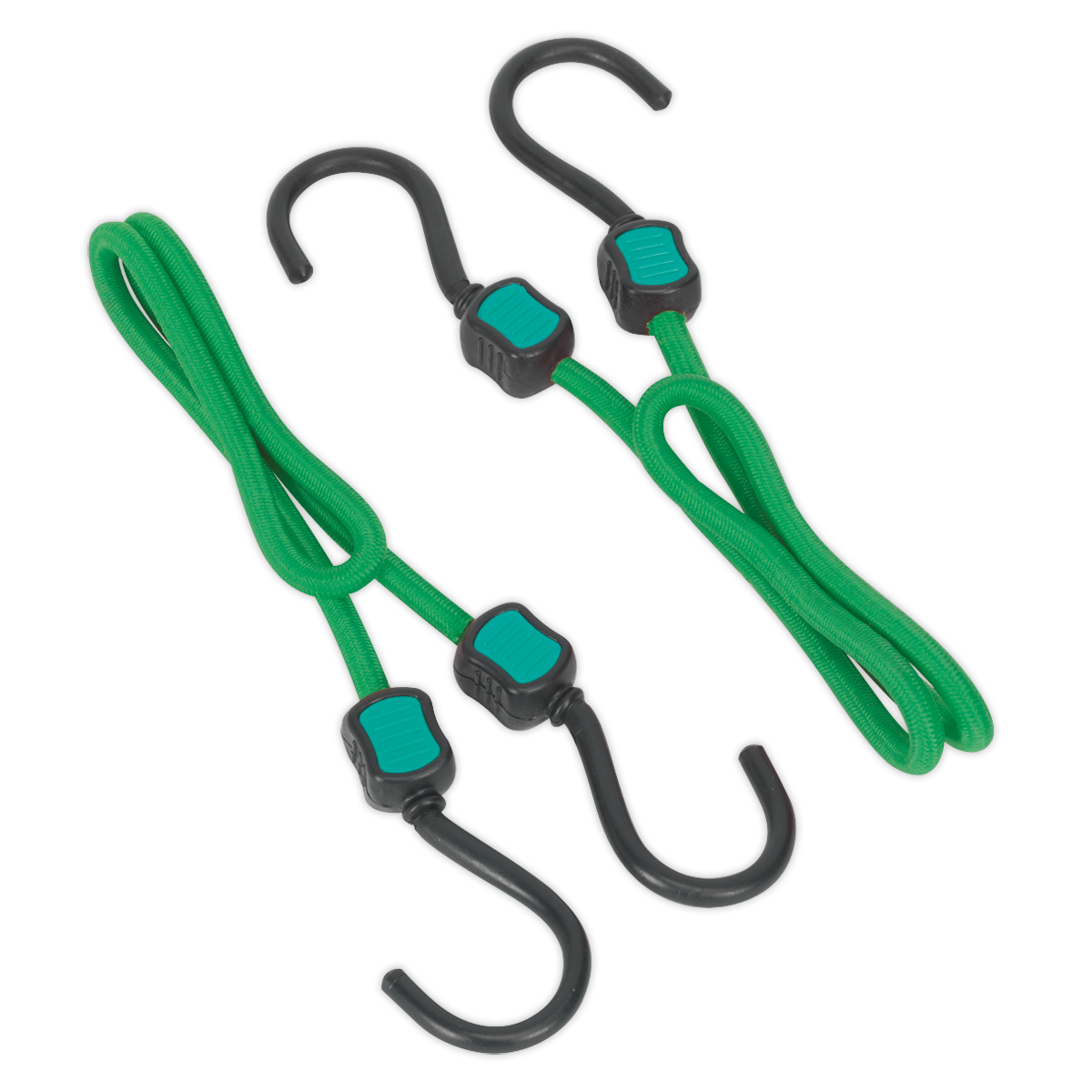 Sealey 610mm Bungee Cord Set Steel Hooks With Smooth Nylon Coating 2pc BCS21