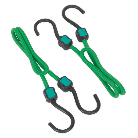 Sealey 610mm Bungee Cord Set Steel Hooks With Smooth Nylon Coating 2pc BCS21