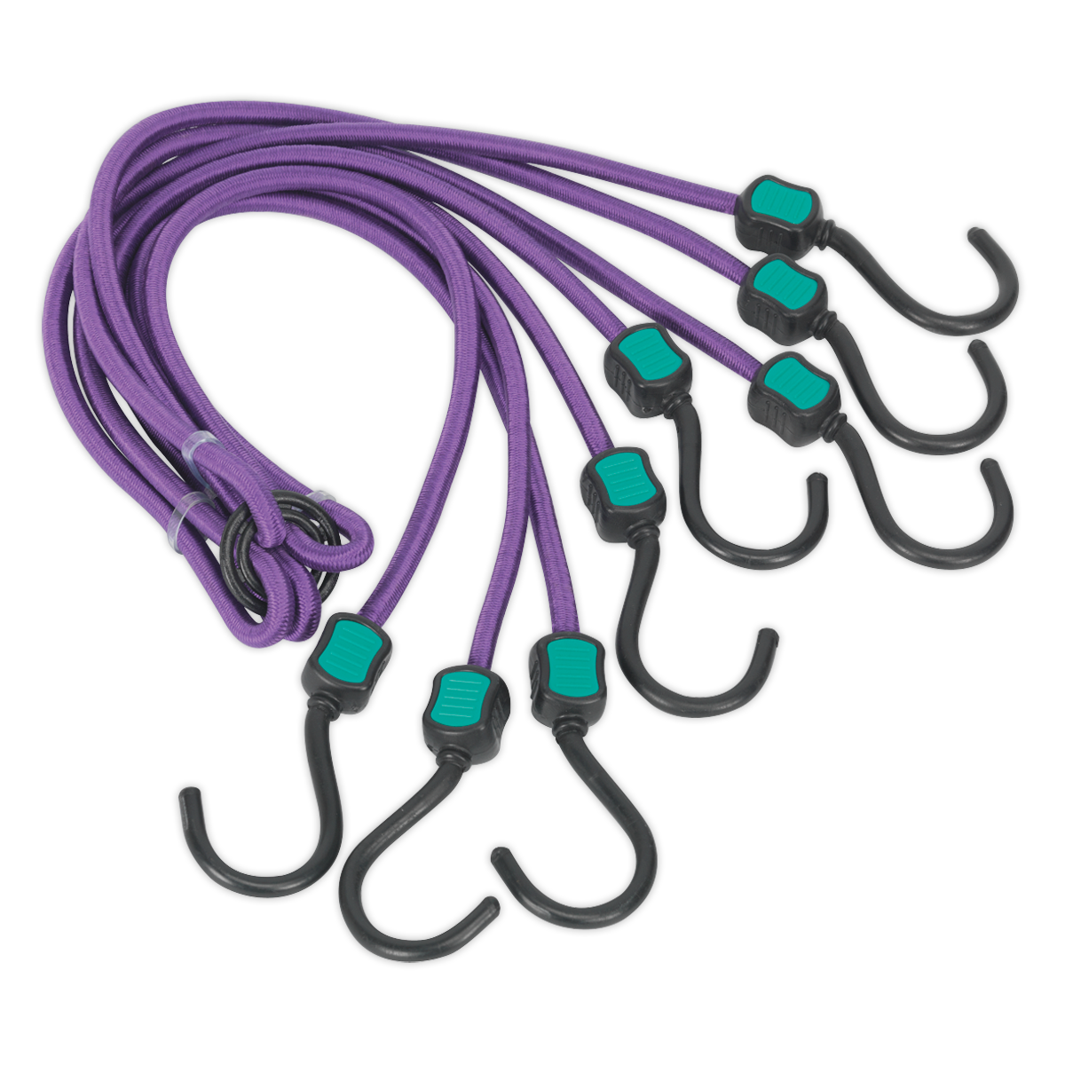 Sealey 1000mm Octopus Bungee Cord With Eight Nylon Coated Steel Hooks BCS23