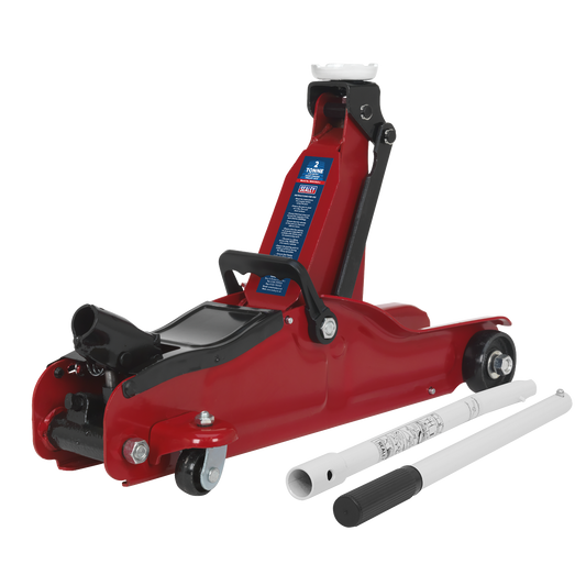 Sealey 2 Tonne Low Profile Short Chassis Trolley Jack Overload Valve 1050CXLE