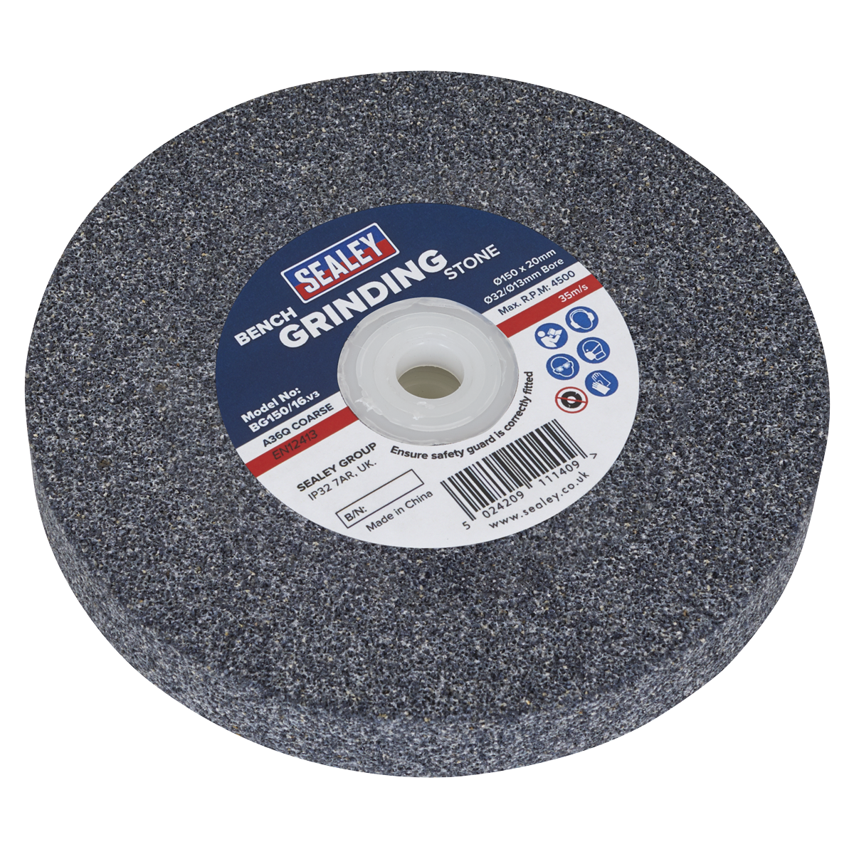 Sealey 150mm x 20mm A36Q Aluminium Oxide Coarse Grinding Stone BG150/16