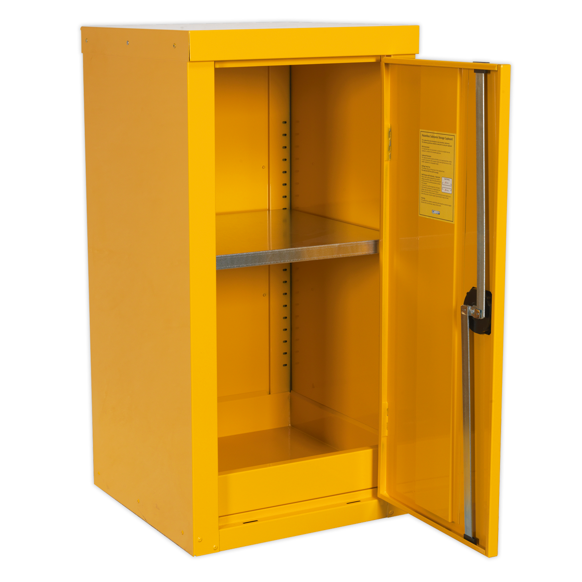 Sealey Flammables Storage Cabinet Yellow Powder Coat 460 x 460 x 900mm FSC04