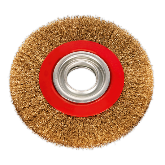 Sealey Ø150mm Brass Coated Steel Wire Wheel For Bench Grinders BG150/WW1