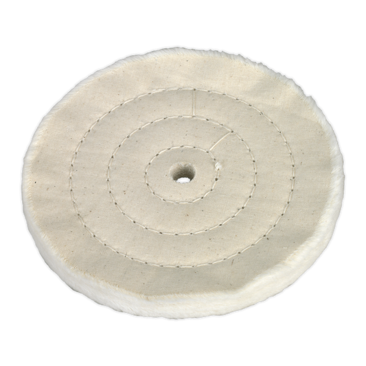 Sealey 150mm Cotton Buffing Wheel For Bench Grinder Bore - Fine BG150BW