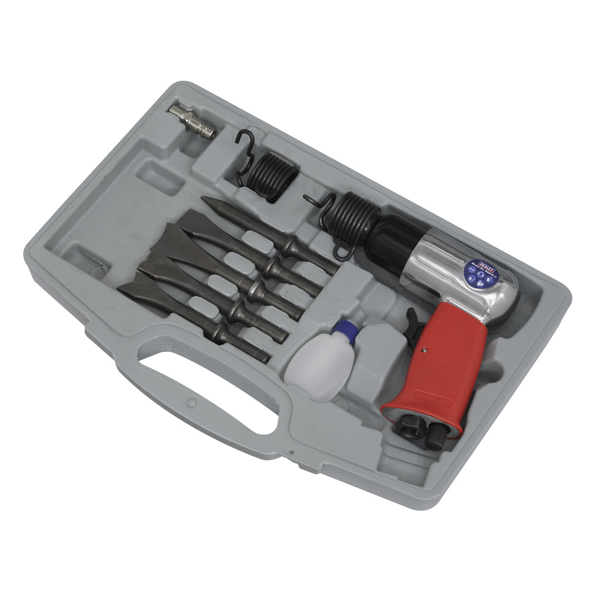 Sealey Air Hammer Kit Medium Stroke With Handle Exhaust and Soft Grip GSA12