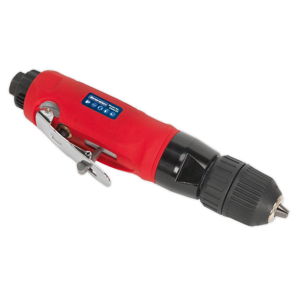 Sealey Straight Air Drill With Keyless Chuck Ø10mm 2500rpm - Red/Black GSA232