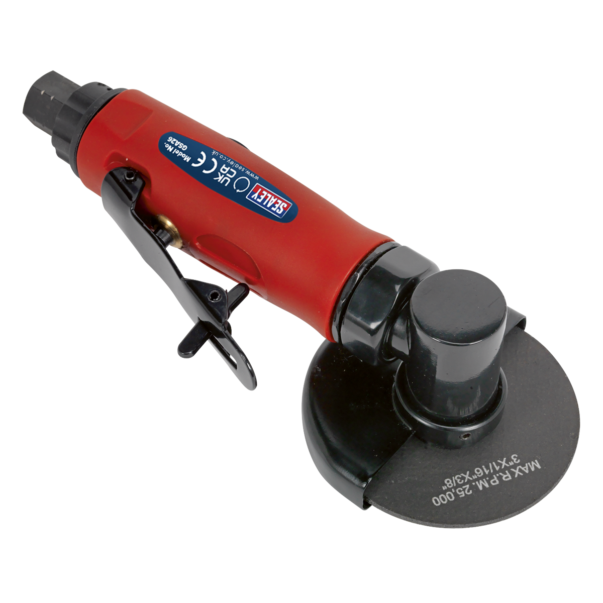 Sealey 75mm Straight Air Cut-Off Tool With 4-Position Air Valve 20000rpm GSA26