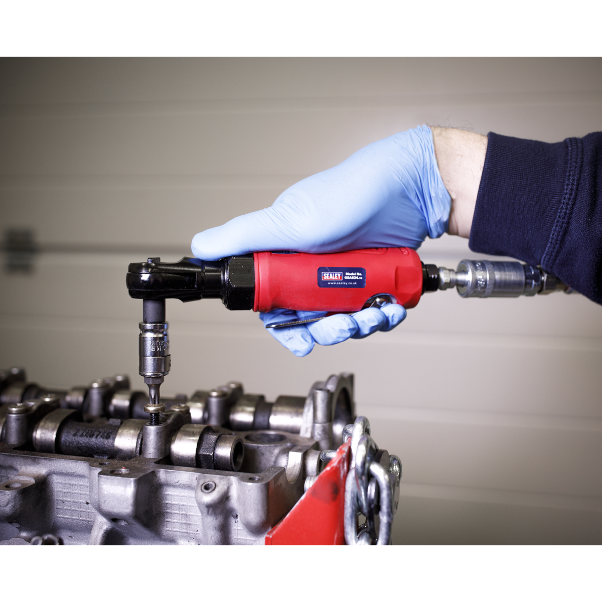 Sealey Compact Air Ratchet Wrench With Textured Grip 1/4" Square Drive GSA634