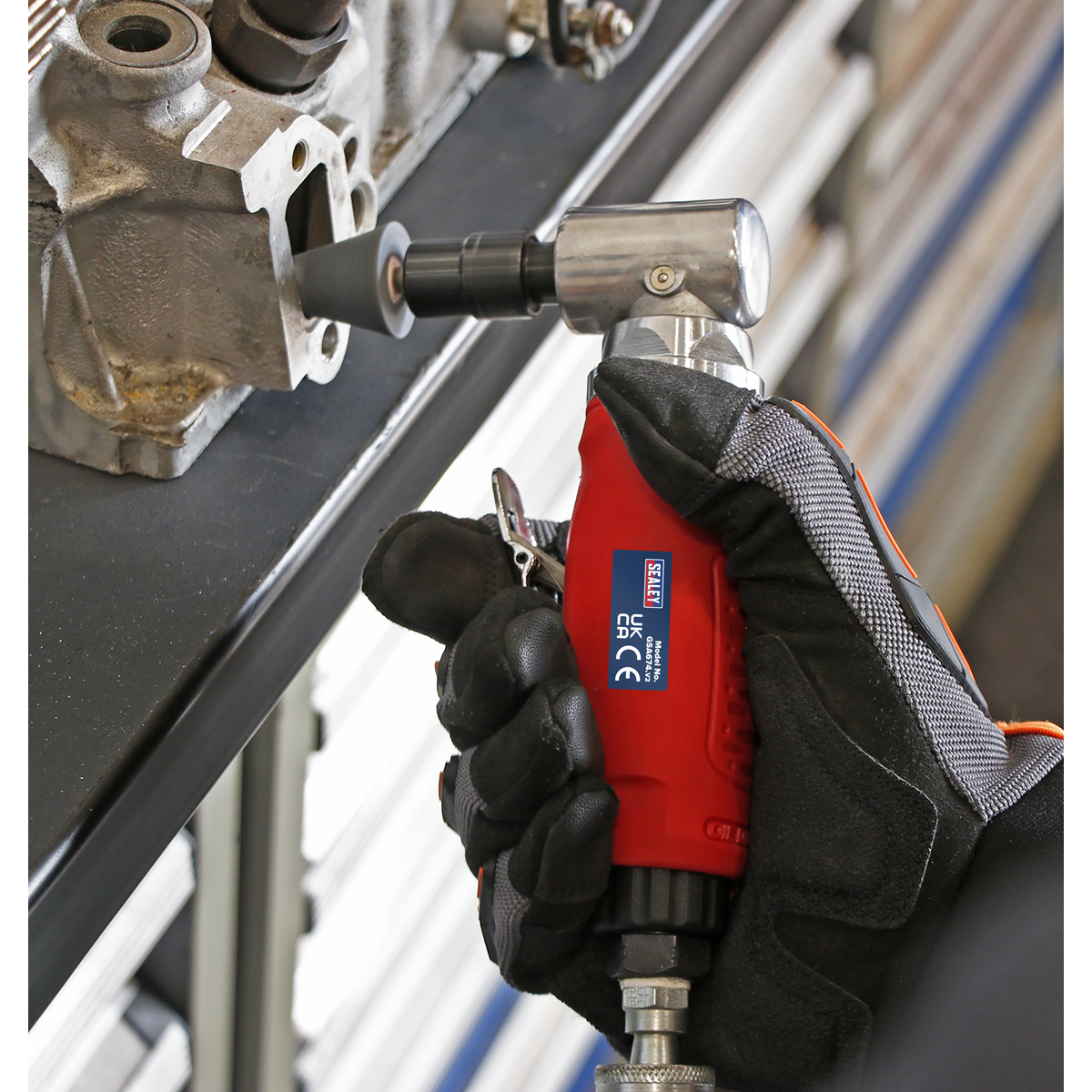 Sealey Air Die Grinder 90° Angle Lightweight Aluminium Alloy Housing GSA674
