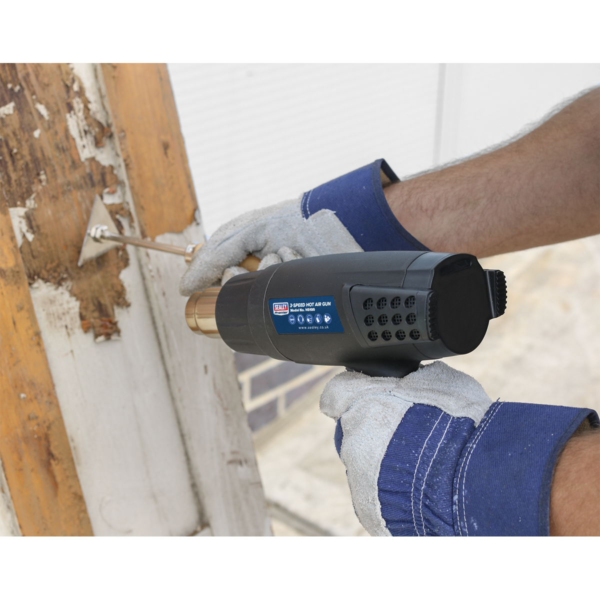 Sealey 1800W 3-Speed Hot Air Gun & Temperature Control Fitted 3-Pin Plug HS100
