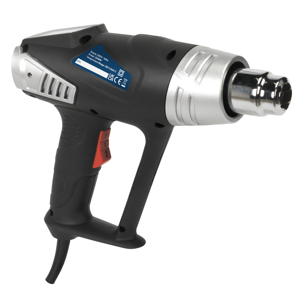 Sealey Hot Air Gun Kit 2-Speed & Temperature Control Fitted 3-Pin Plug HS103K