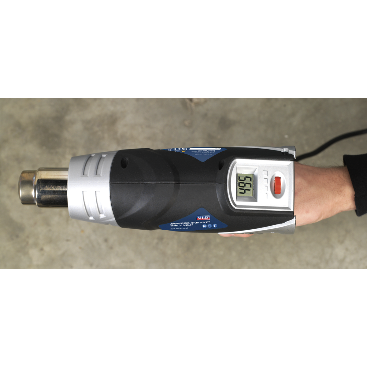 Sealey Deluxe Hot Air Gun Kit With LED Display 2000W 80-600°C 480L/min HS104K