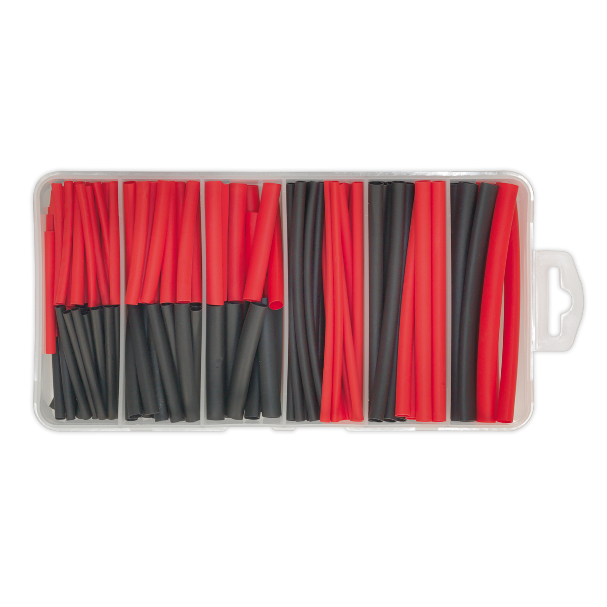 Sealey Heat Shrink Tubing Sleeve 180 Pieces 50 & 100mm Black & Red HST501BR
