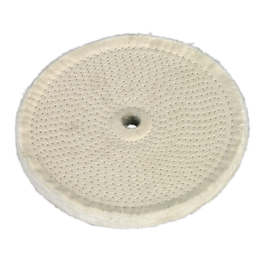 Sealey Ø200mm Cotton Buffing Wheel For Bench Grinder Ø16mm Bore Fine BG200BW