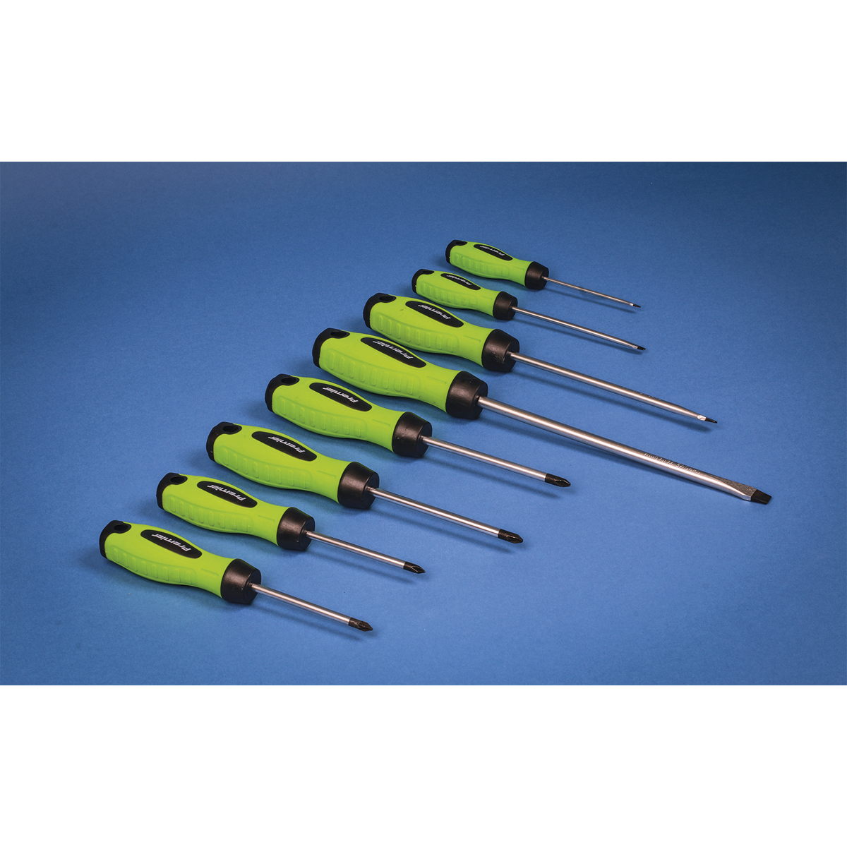 Sealey Screwdriver Set With Ergonomically Shaped Handles 8 Pieces Hi-Vis HV001