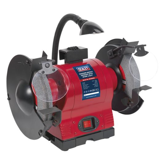 Sealey Bench Grinder 200mm With Work Light 550W/230V With Water Tray BG200WL