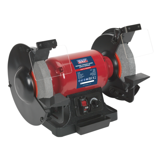 Sealey Bench Grinder With Stone Guards Attached 200mm Variable Speed BG200WVS