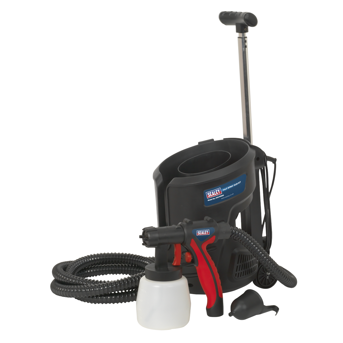 Sealey HVLP Spray Gun Kit Air Hose Length 3m 700W 800mL Pot Capacity HVLP3000