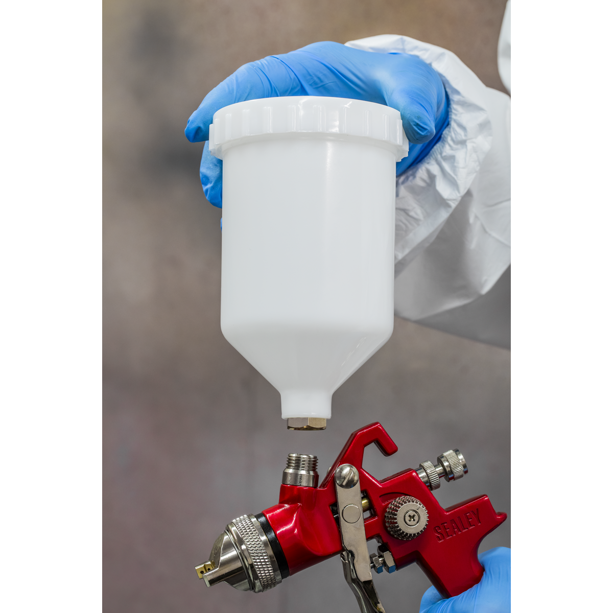 Sealey HVLP Gravity Feed Spray Gun Brass Air Cap - 1.3mm Set-Up HVLP741