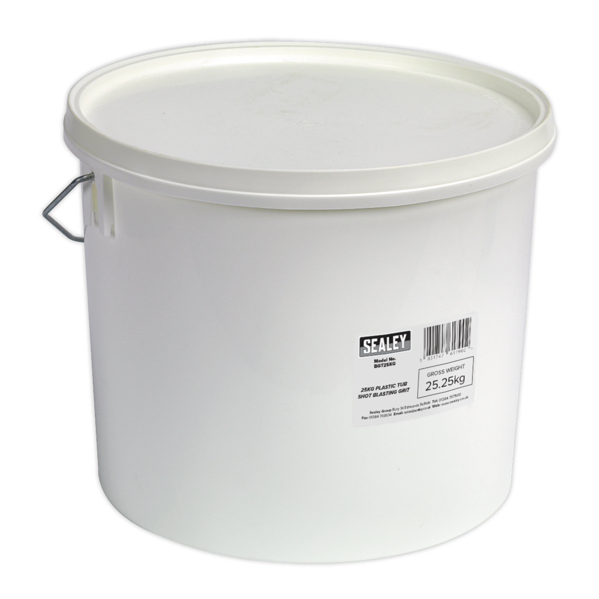 Sealey Shot Blasting Grit Bucket 25kg Plastic Tub 200-700 Microns BGT25KG