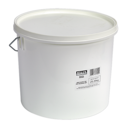 Sealey Shot Blasting Grit Bucket 25kg Plastic Tub 200-700 Microns BGT25KG