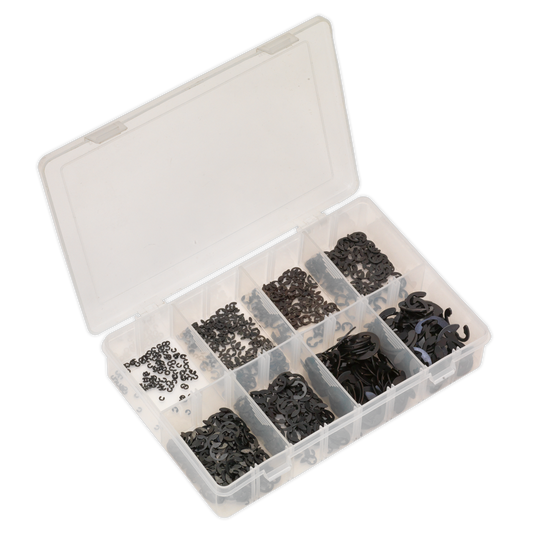 Sealey E-Clip Retainer Assortment With Storage Box 800 Pieces Metric AB012ER