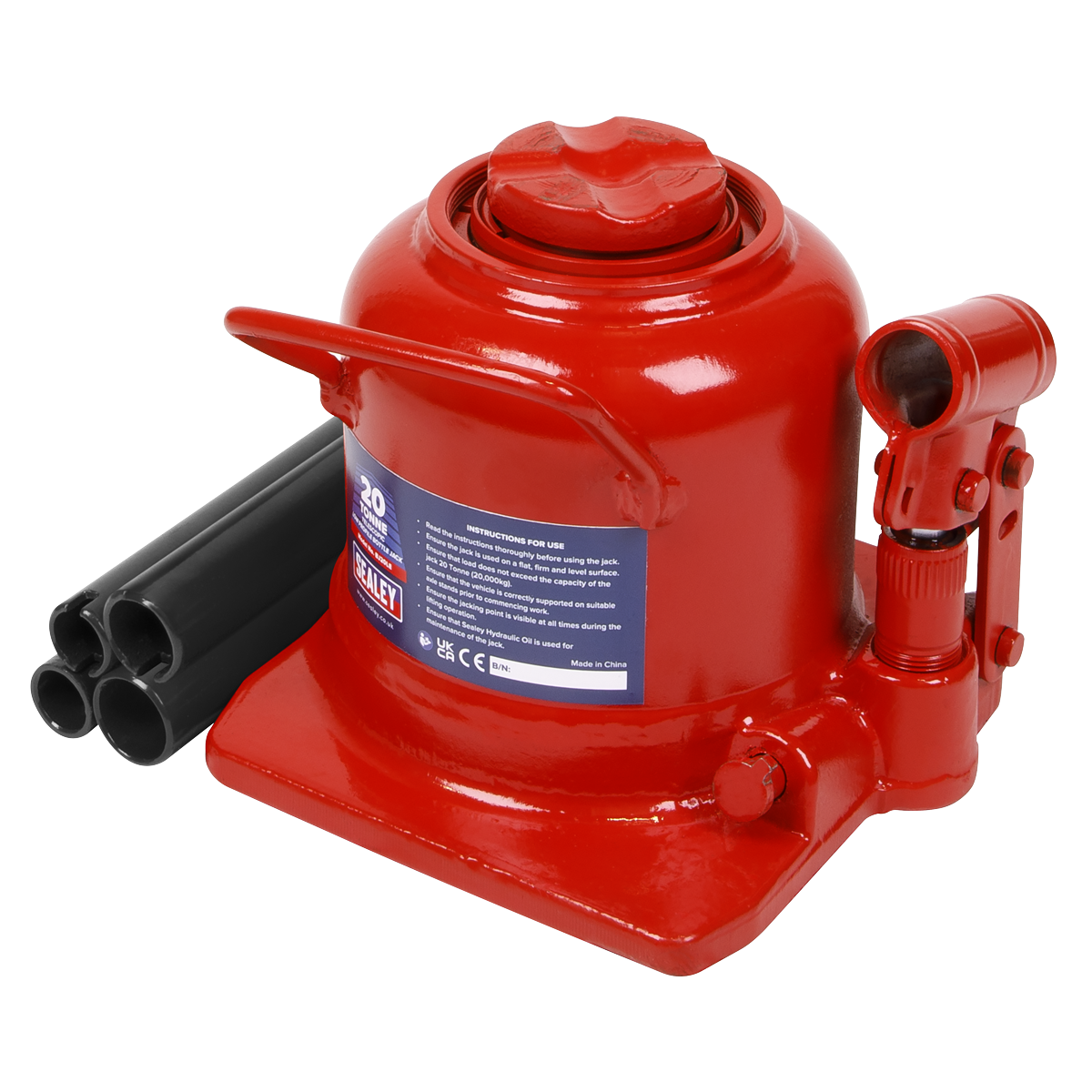 Sealey Bottle Jack 20 Tonne Low Profile Telescopic With Overload Valve BJ20LE