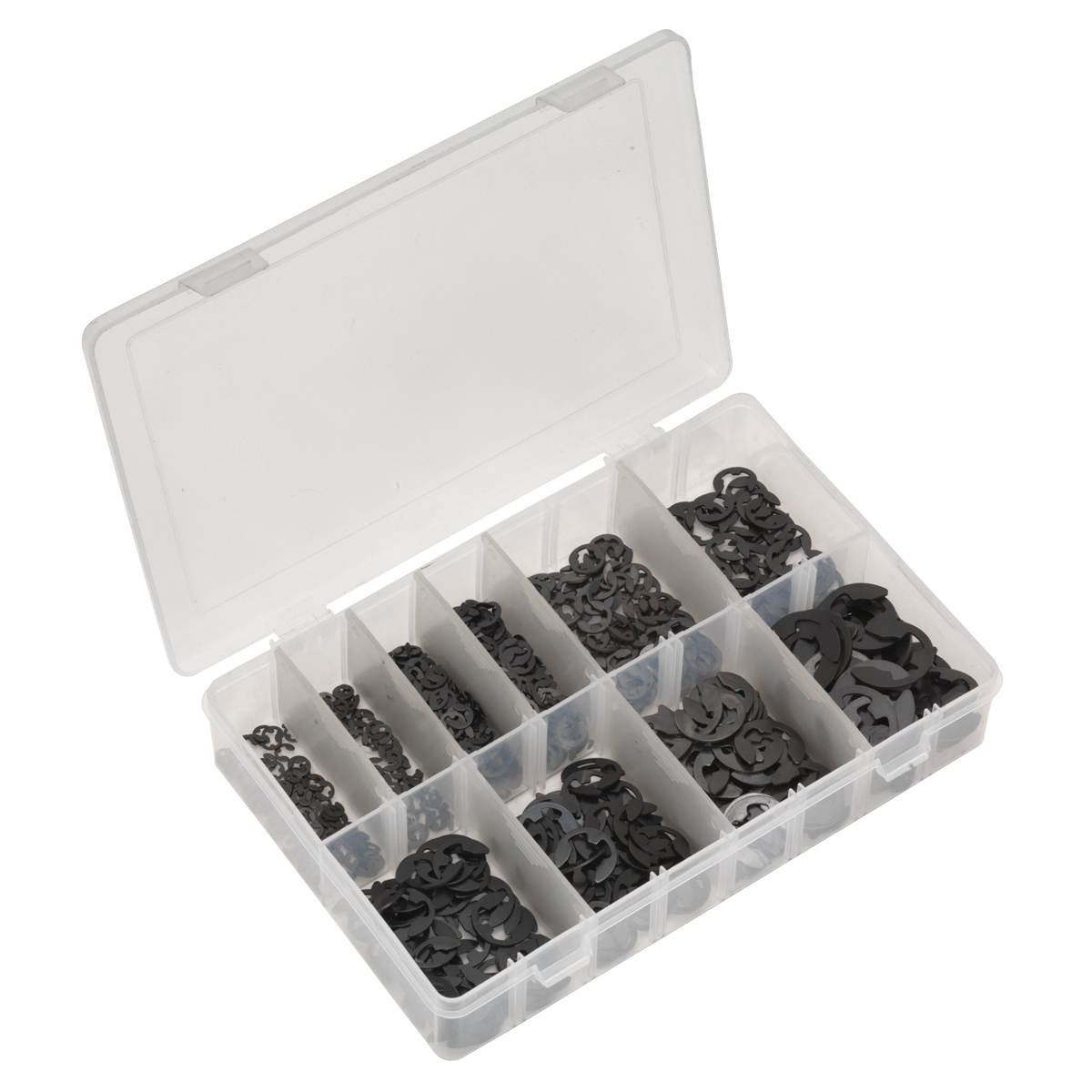 Sealey E-Clip Retainer Assortment With Storage Box 800 Pieces Imperial AB013ER