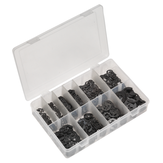Sealey E-Clip Retainer Assortment With Storage Box 800 Pieces Imperial AB013ER