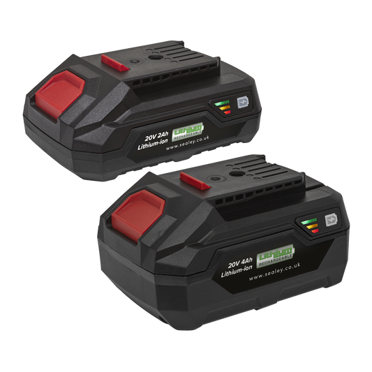 Sealey Power Tool Lithium-Ion Battery Pack 20V 2Ah/4Ah Kit For SV20 Series BK24