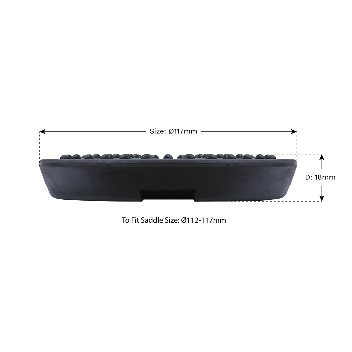 Sealey Safety Rubber Jack Pad Type B Saddle Size: Ø112-117mm - Black JP18