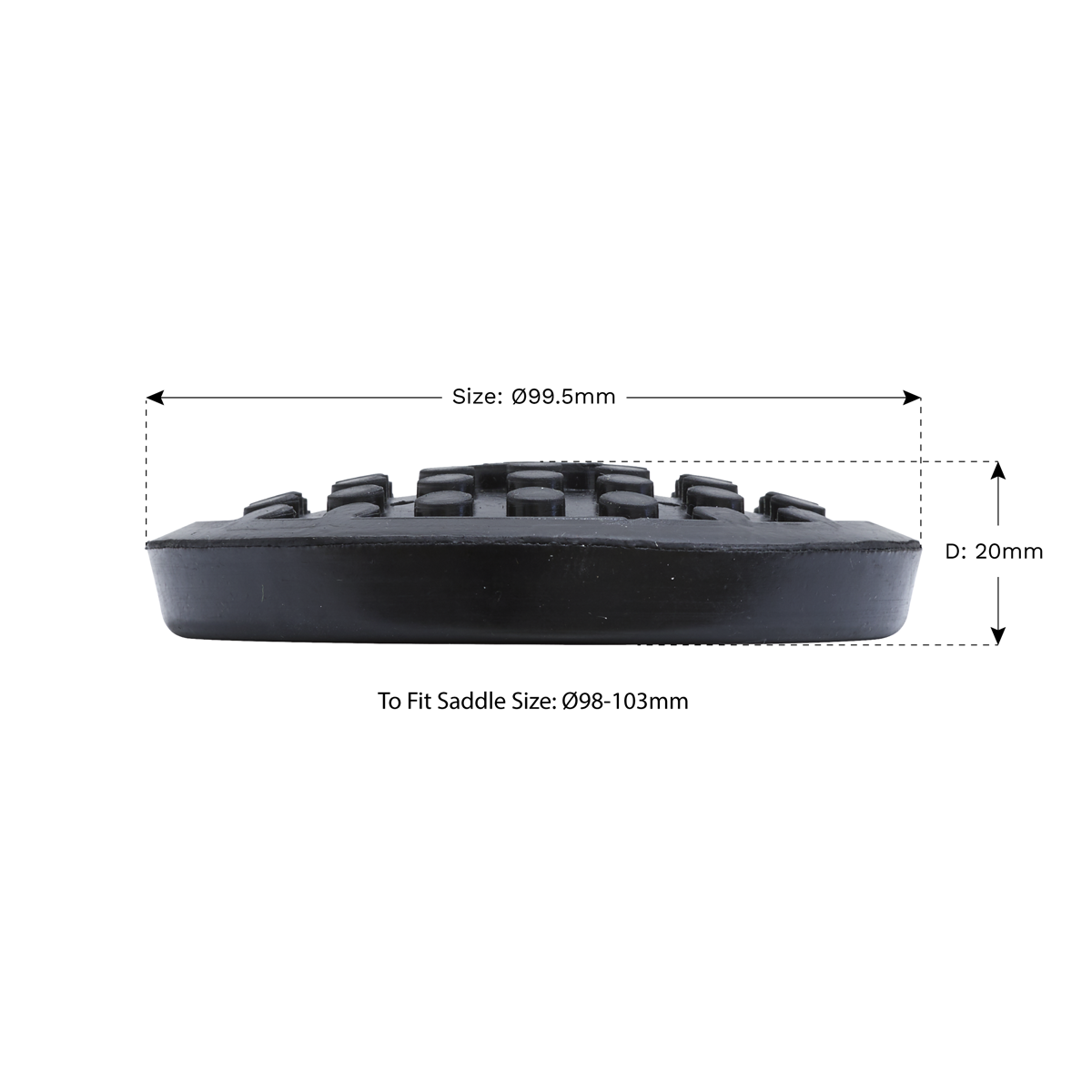 Sealey Safety Rubber Jack Pad Type C Designed To Prevent Damage Black JP19