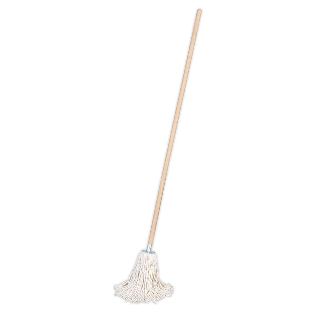 Sealey 100% Pure Yarn Cotton Mop 225g With Handle Highly Absorbent Cleaning BM02