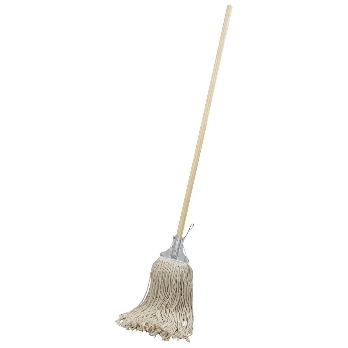 Sealey Kentucky Mop With Wooden Handle 450g Extra Thick 100% Cotton Head BM03