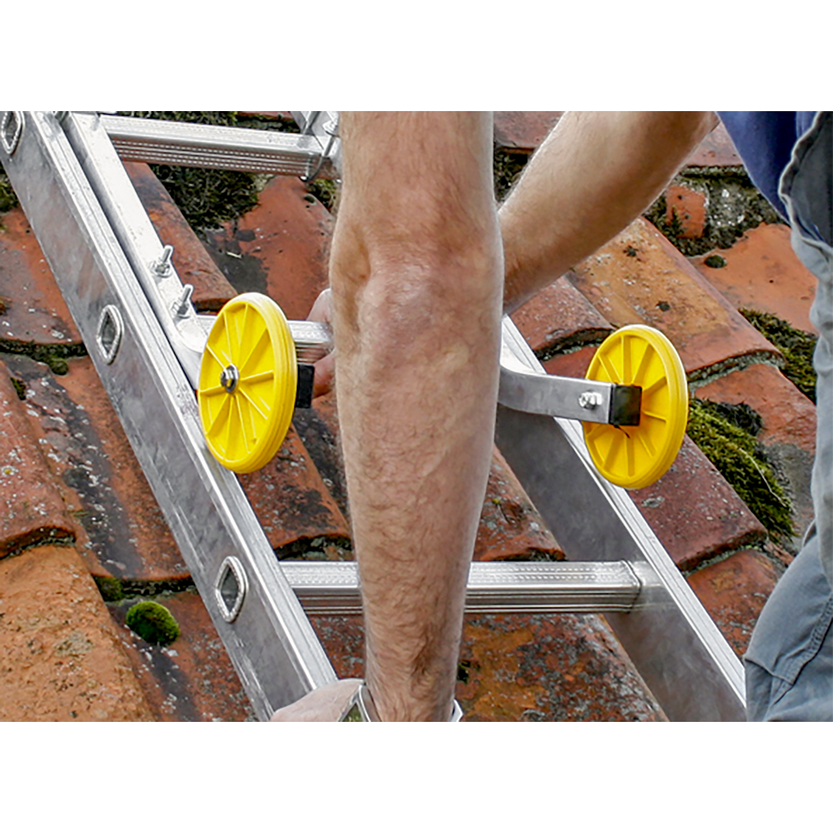 Sealey Ladder Roof Hook Aluminium 150kg Capacity Anti Slip Rubber Feet LAD003