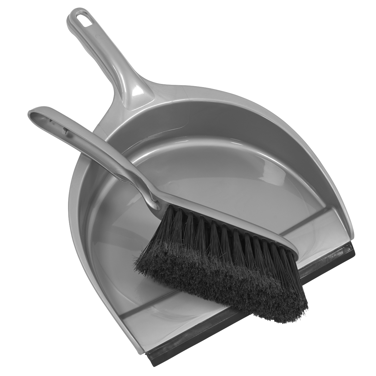 Sealey Dust Pan & Brush Cleaning Set Composite With Flexible Bristles BM04