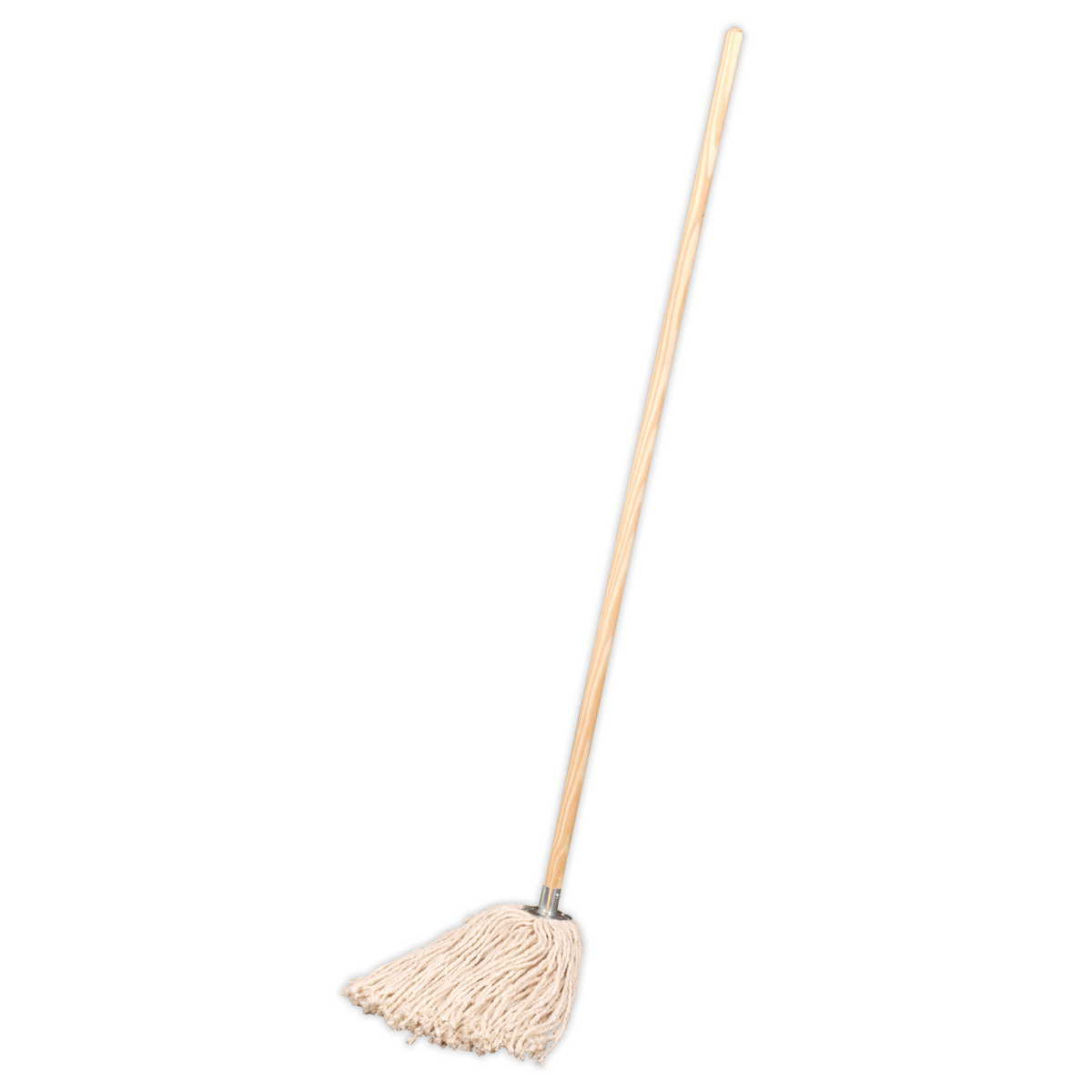 Sealey Pure Yarn Cotton Mop 340g With Wooden Handle Highly Absorbent BM05