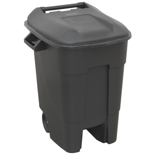 Sealey Refuse Wheelie Bin With Three Robust Handles 100 Litres - Black BM100