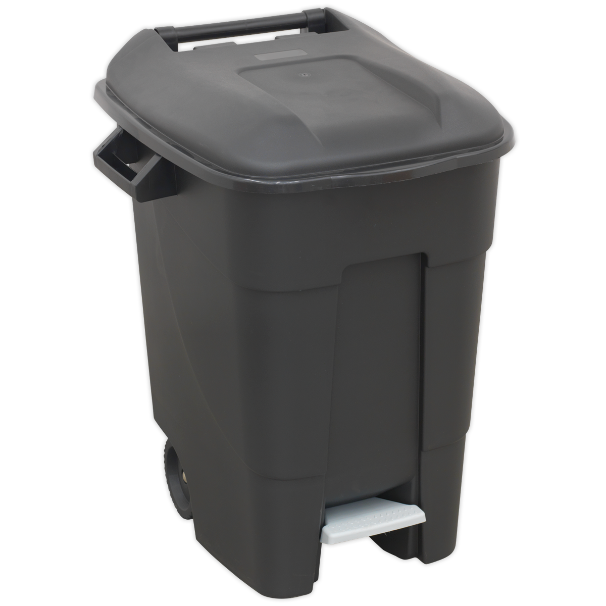 Sealey Refuse Wheelie Bin With Quick Release Foot Pedal 100 Litres Black BM100P
