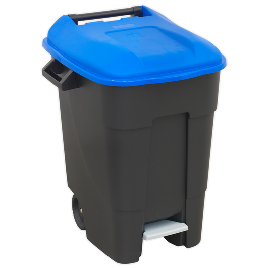 Sealey Refuse Wheelie Bin With Quick Release Foot Pedal 100 Litres Blue BM100PB