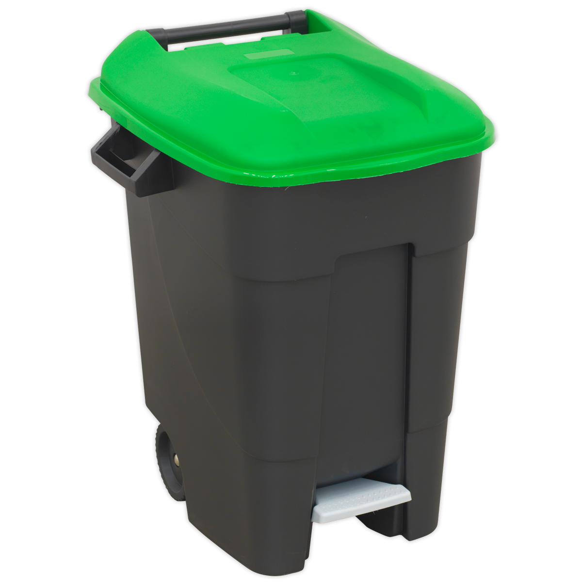 Sealey Refuse Wheelie Bin With Quick Release Foot Pedal 100 Litres Green BM100PG
