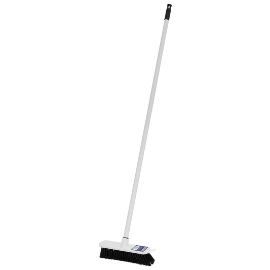 Sealey Broom Fitted With Plastic Handle 11in Soft Bristle Indoor Use BM11S
