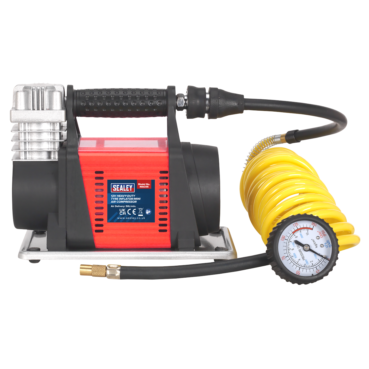 Sealey Heavy Duty Mini Air Compressor 12V Maximum Pressure 100PSI MAC05