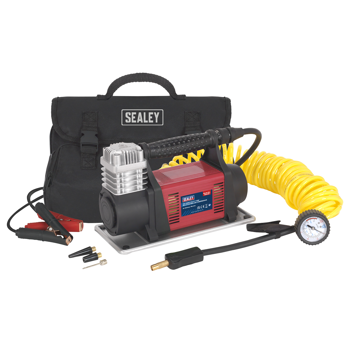 Sealey Heavy Duty Mini Air Compressor 12V Maximum Pressure 100PSI MAC06