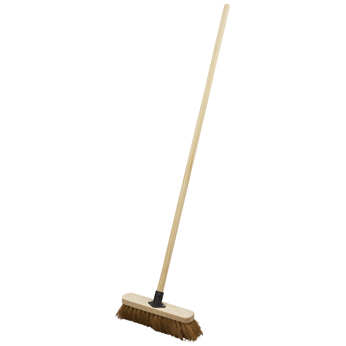Sealey Broom 300mm Soft Coco Bristle + Handle Bracket For Indoor Outdoor BM12S