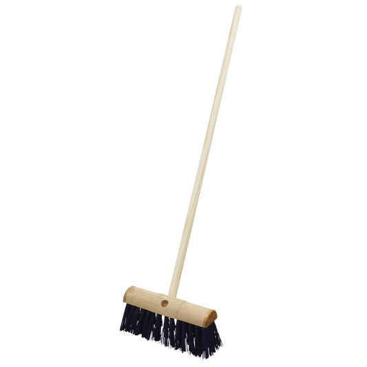 Sealey Yard Broom 13" 325mmStiff Hard Bristle + Handle Bracket Heavy Duty BM13H