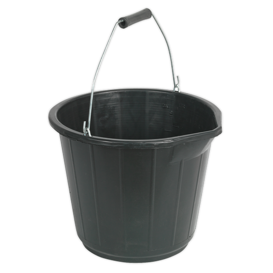 Sealey Bucket From Highly Durable Thick Walled Polypropylene 14L Black BM16